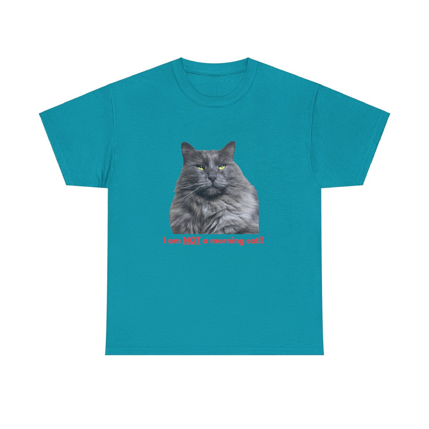 Smoke Silver Siberian - I am NOT a morning person, Funny T-shirts, Gifts for Cat Lovers