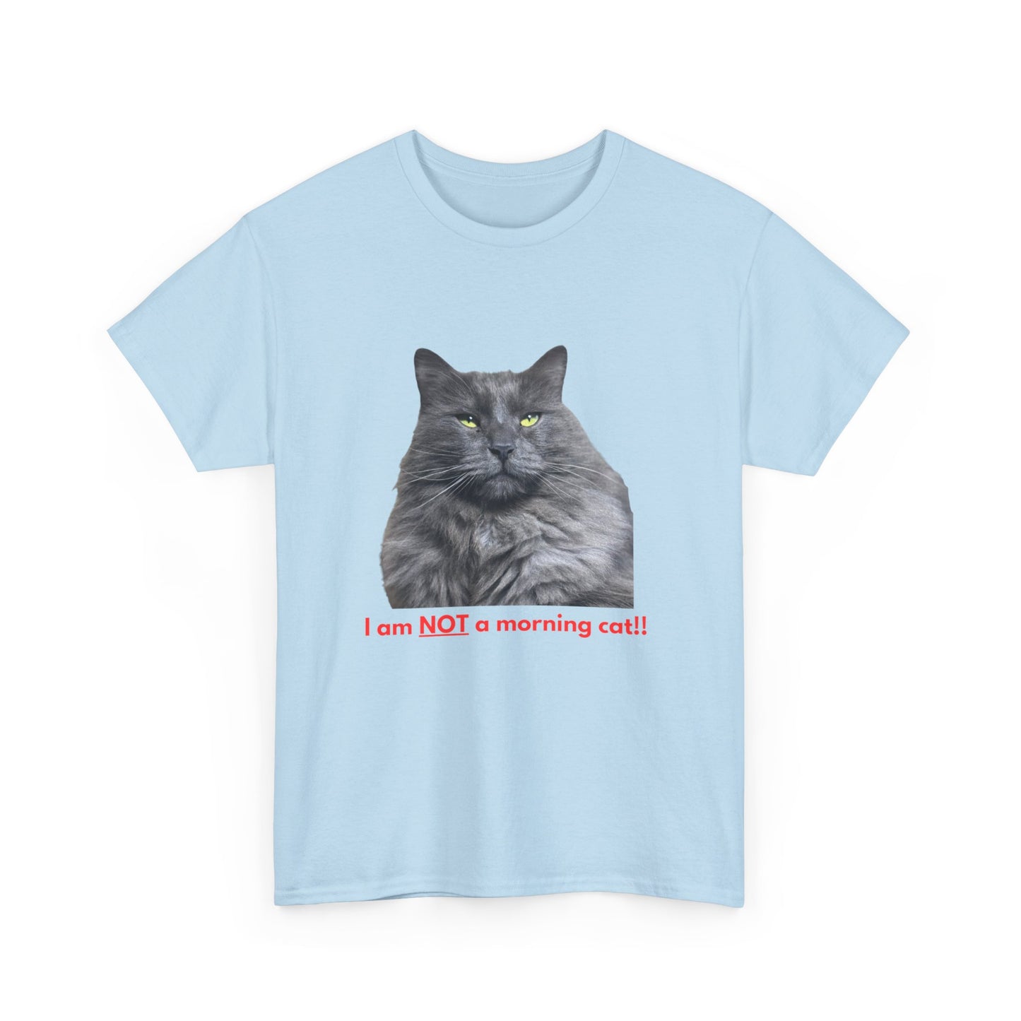 Smoke Silver Siberian - I am NOT a morning person, Funny T-shirts, Gifts for Cat Lovers