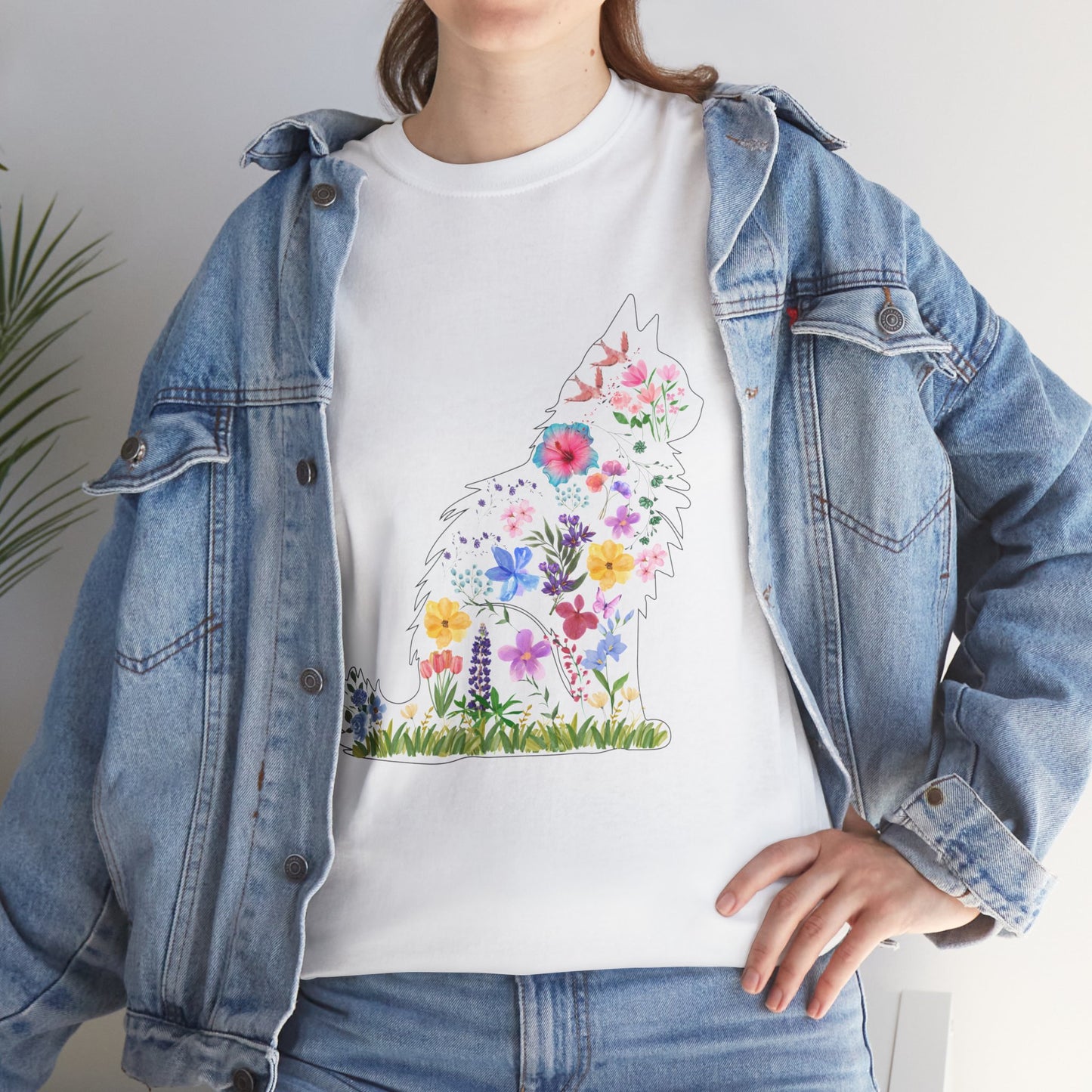 Floral Cat Shirt, Cat Lover T-shirt, Cat Lover Gift, Gift for Her, Cat Mom Shirt, Cute Cat Shirt