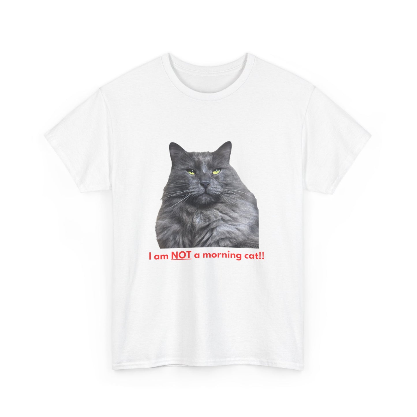 Smoke Silver Siberian - I am NOT a morning person, Funny T-shirts, Gifts for Cat Lovers