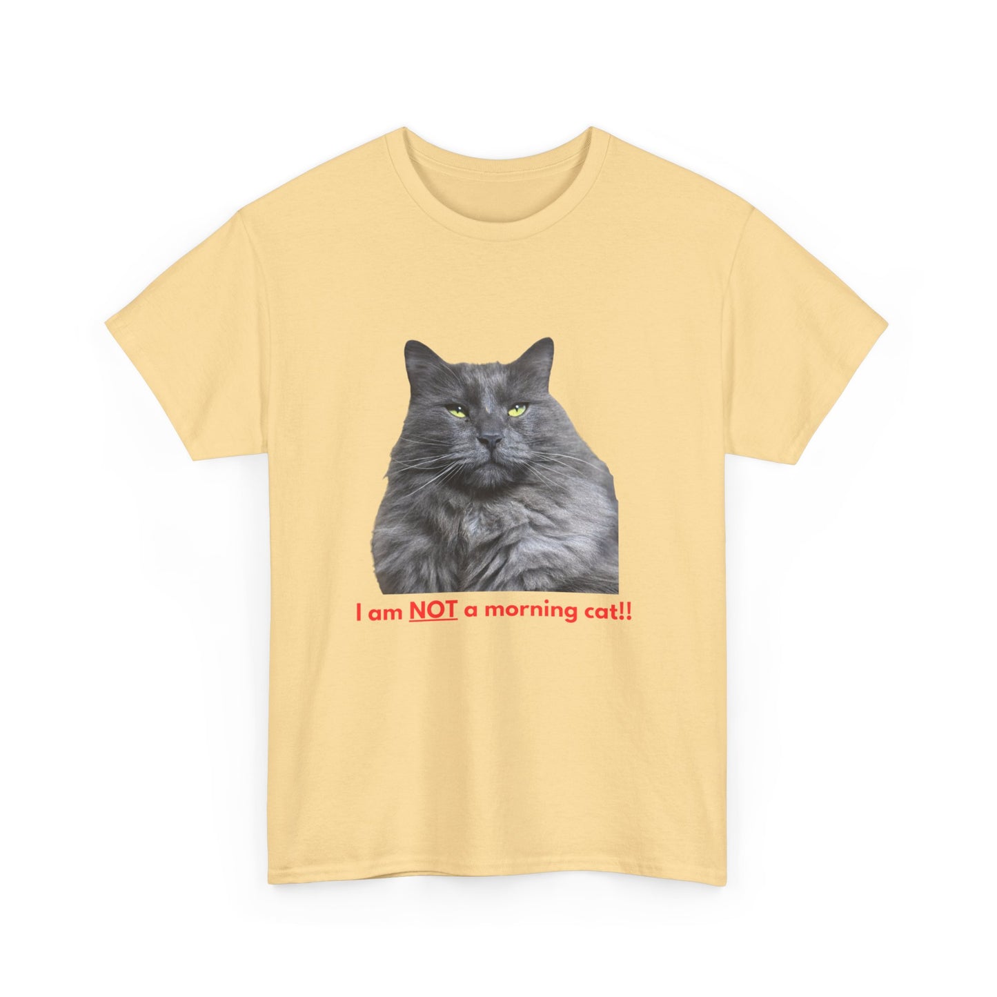 Smoke Silver Siberian - I am NOT a morning person, Funny T-shirts, Gifts for Cat Lovers