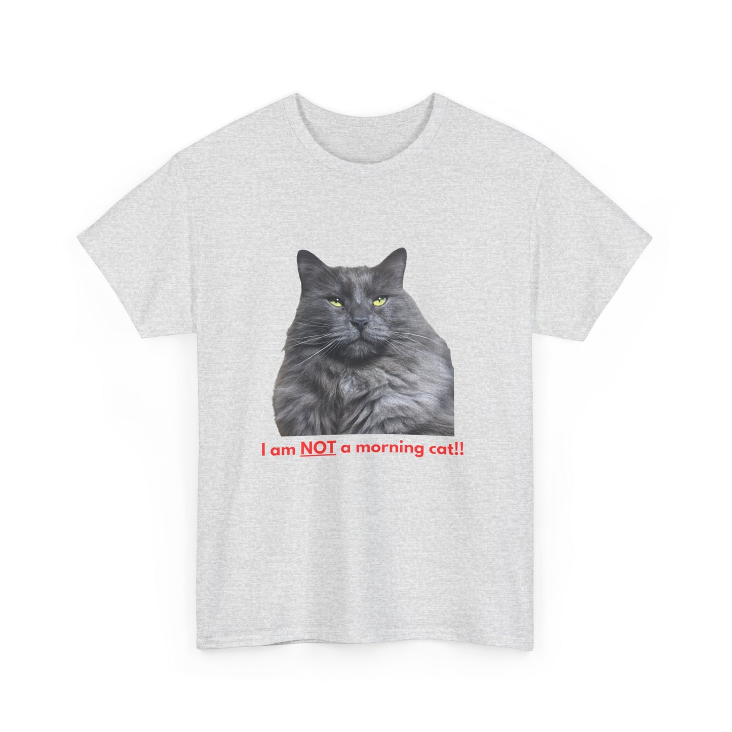 Smoke Silver Siberian - I am NOT a morning person, Funny T-shirts, Gifts for Cat Lovers