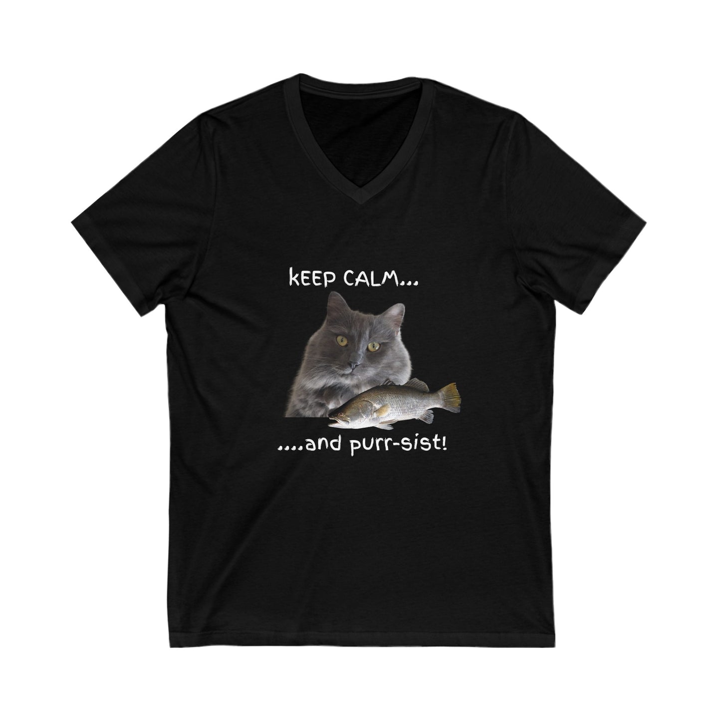 Keep Calm and Purr-sist! Unisex T-shirt for Cat Lovers, Funny cat T-shirt, Gifts for Cat Lovers