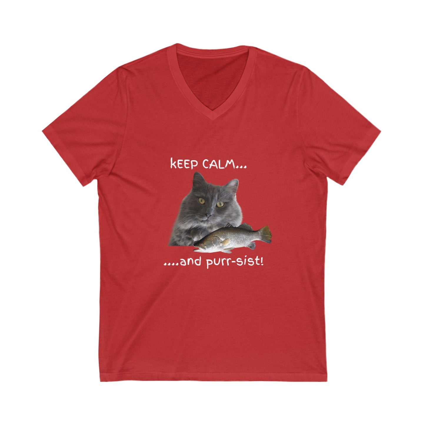 Keep Calm and Purr-sist! Unisex T-shirt for Cat Lovers, Funny cat T-shirt, Gifts for Cat Lovers