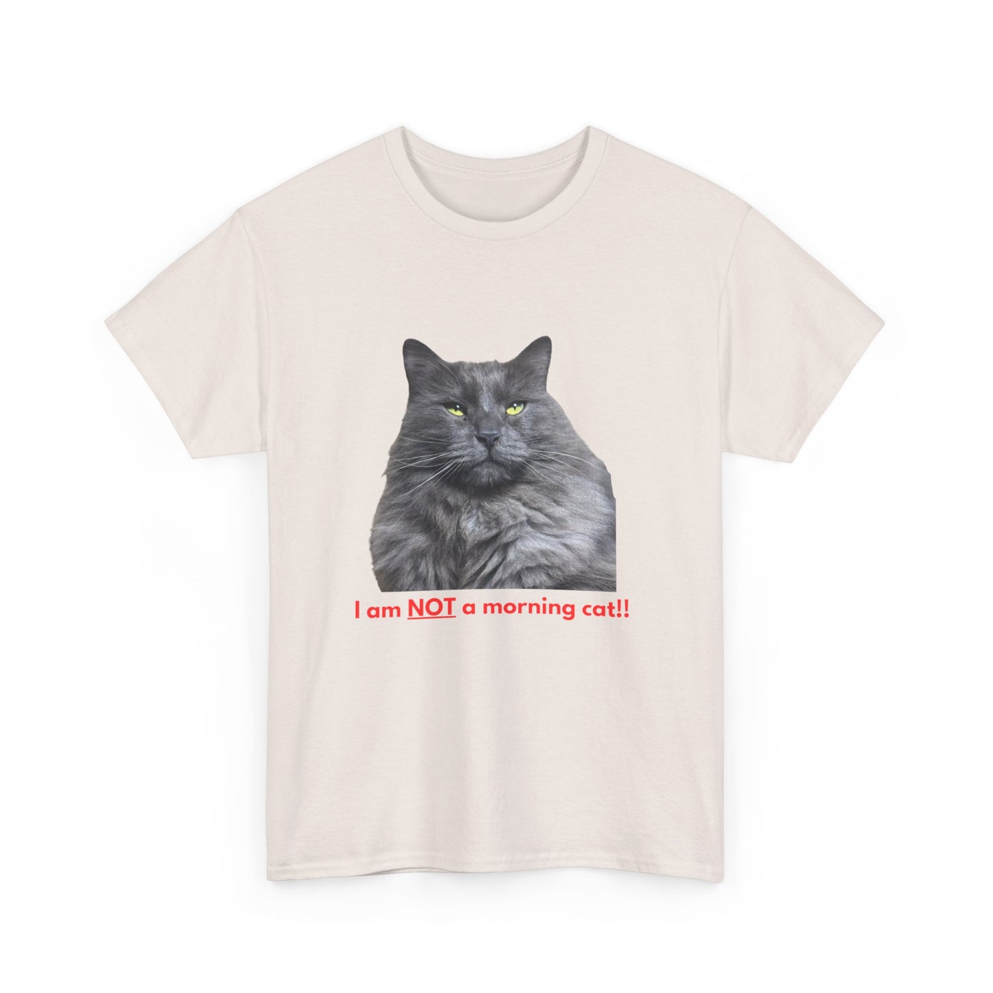 Smoke Silver Siberian - I am NOT a morning person, Funny T-shirts, Gifts for Cat Lovers