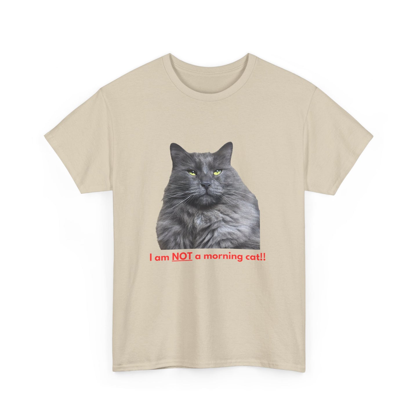 Smoke Silver Siberian - I am NOT a morning person, Funny T-shirts, Gifts for Cat Lovers