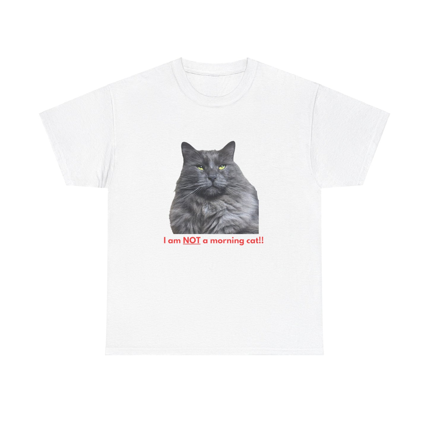 Smoke Silver Siberian - I am NOT a morning person, Funny T-shirts, Gifts for Cat Lovers